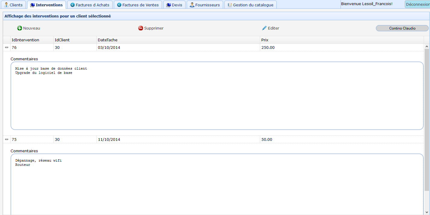 Gestion clients Facturation Devis
